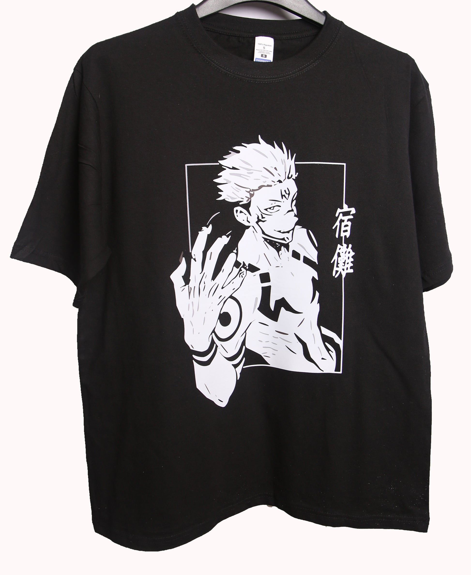Black Small oversized t-shirt - Jujutsu Kaisen - Sukuna design