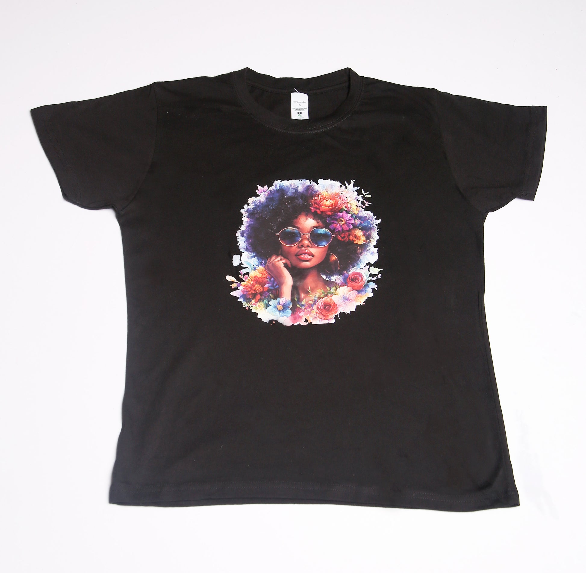 Afro Girl - Black - T-shirt - Small -