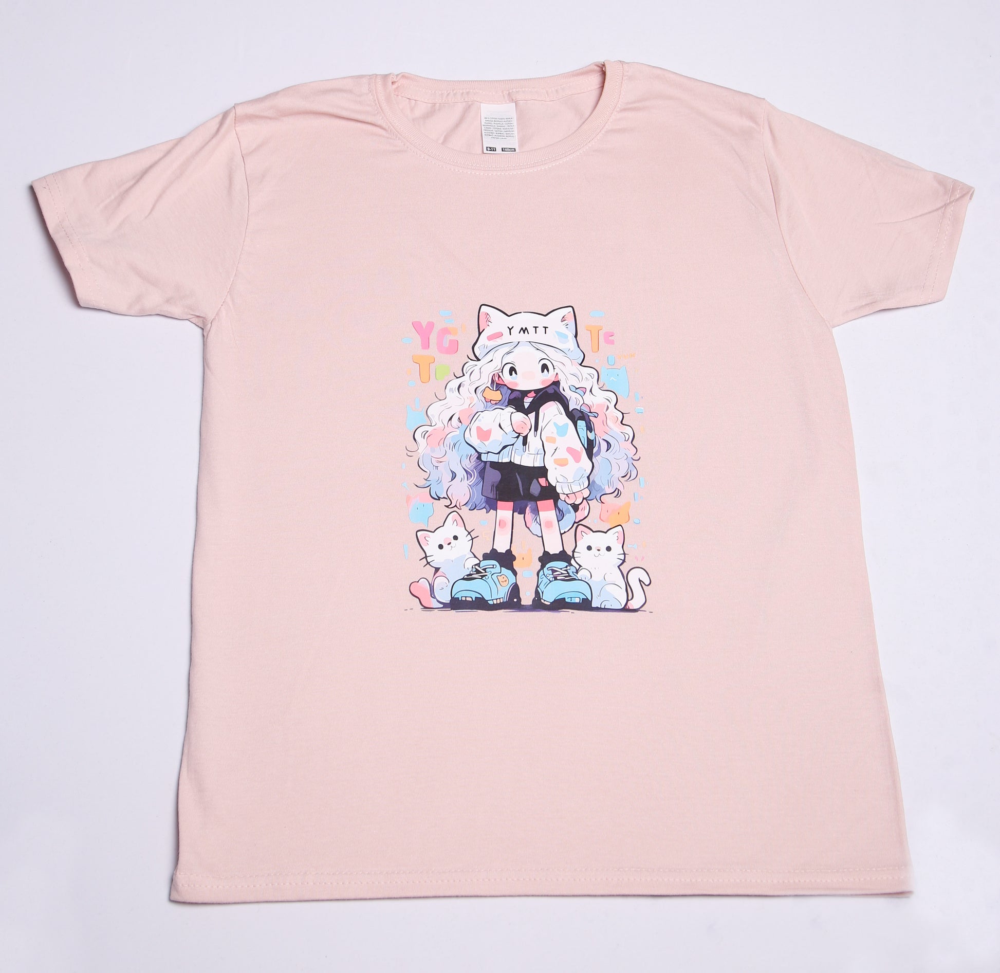 Brand New - Anime Girl - Pink T-Shirt - Age 9/11
